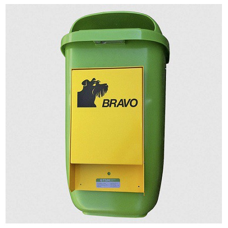 BRAVO Starter - distributeur de sachets pour crottes de chien avec réceptacle à ordures