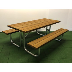 Picknick bois-métal-sapin - combinaison banc/table