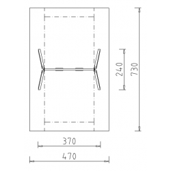 GTSM-O Zweifachschaukel Stahl/Holz mit Brettschaukeln