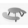 miramondo King Arthur - Ensemble table-banc de pique nique pour deux fauteuils roulants ou sièges d'enfants M