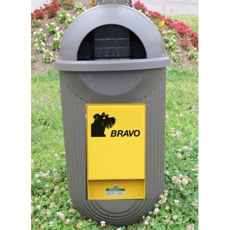 BRAVO Street - distributeur avec réceptacle à ordures, bronze