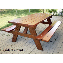 Picknick Holz - Bank / Tisch-Kombination für Kinder