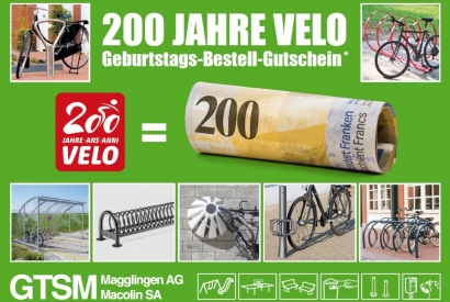 Aktion auf Velo-Parking Produkten: 200 Jahre Velo