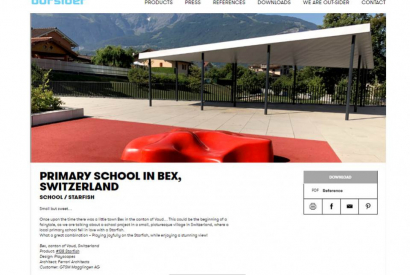 Starfish auf Schul-Pausenplatz in Bex VD auf Out-Sider Top-Referenz-Seite